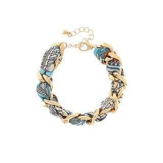Scarf & Chain Oval Twisted Bracelet