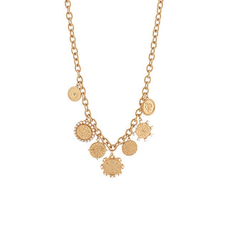 Coin Multi Charm Necklace