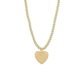 Bold Puffed Heart Cord Necklace