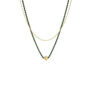 Layered Color Coated Chain CCB Ball Necklace