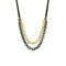 Layered Color Coated Chain & Cord Necklace