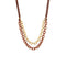 Layered Color Coated Chain & Cord Necklace