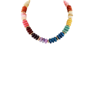 Color Wide Marble Beaded Necklace
