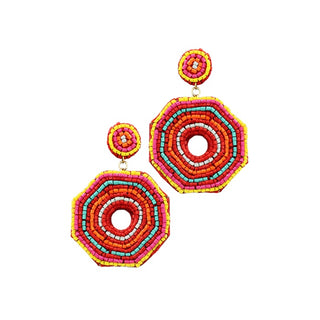 Bead Octagon Earrings