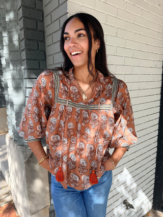 Falling For Florals Tassel Top
