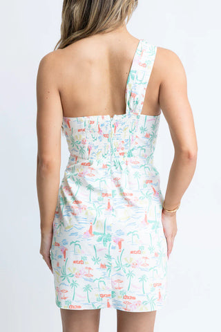 Shoreline Chic One Shoulder Dress