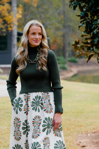 The Olive Branch Contrast Midi Dress