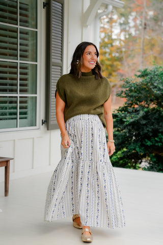 Karlie French Floral Tier Maxi Skirt