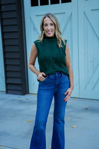 Mock Star Cable Knit Sweater Vest