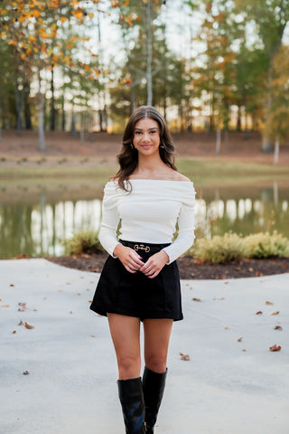 Flirt Alert Off Shoulder Top