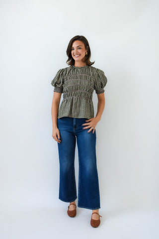 Gingham Please Puff Sleeve Top