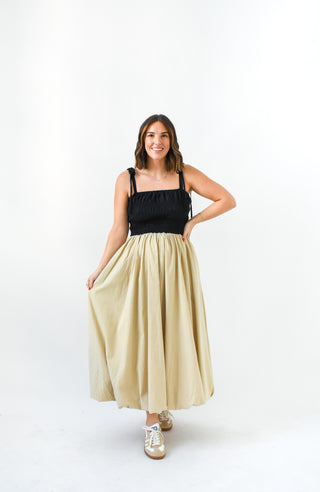 Block Party Contrasted Midi Dress