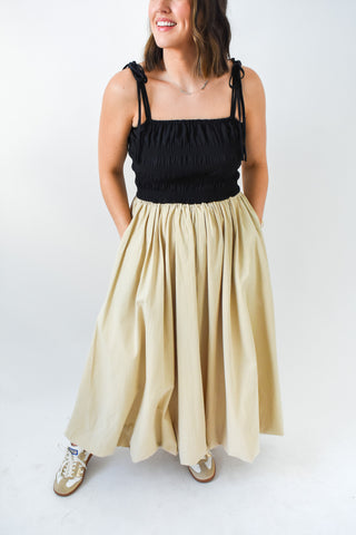 Block Party Contrasted Midi Dress