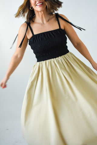 Block Party Contrasted Midi Dress