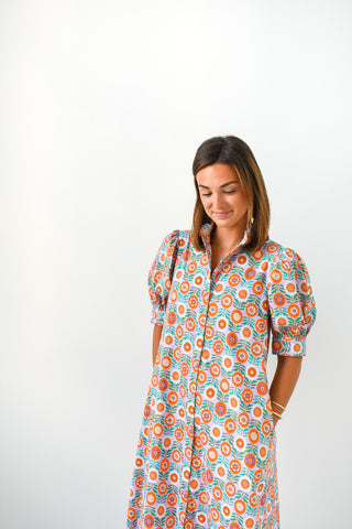 Karlie Floral Button Shirt Maxi Dress