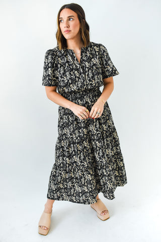 Prints Charming Smocked Waist Midi Dress