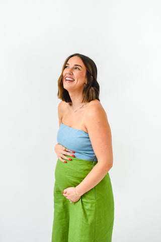 Karlie Colorblock Linen Maxi Dress