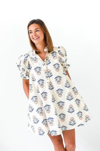 Karlie Vintage Floral Tie Back Dress