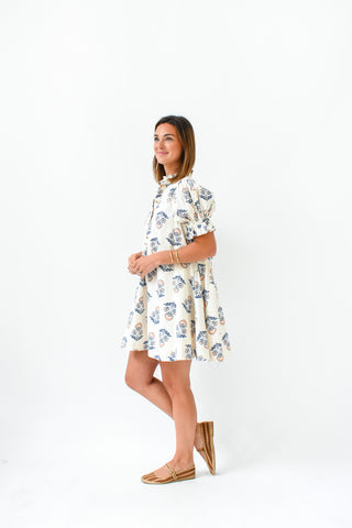Karlie Vintage Floral Tie Back Dress