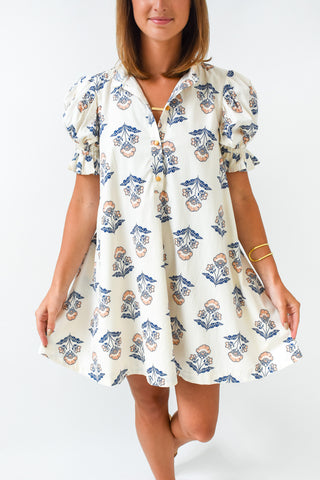 Karlie Vintage Floral Tie Back Dress