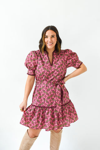 Berry in Bloom Floral Dress