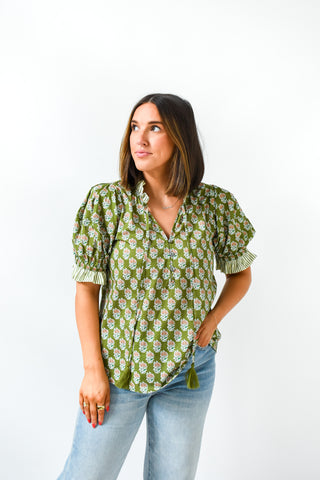 Olive The Flowers Floral Top