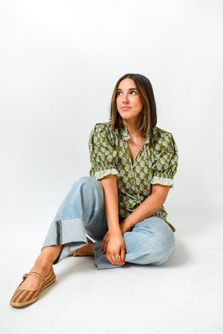 Olive The Flowers Floral Top