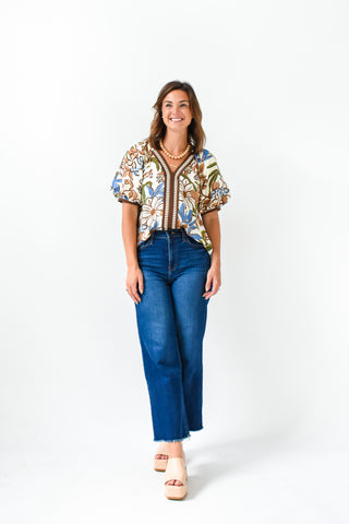 Petal Puffed Floral Top