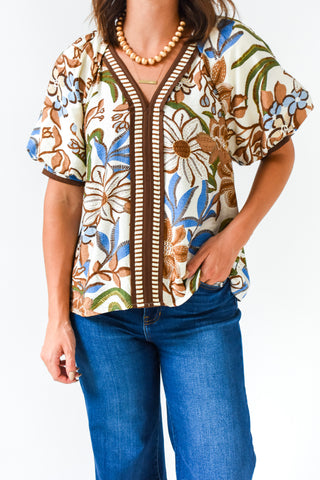 Petal Puffed Floral Top