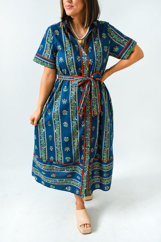 Drawn To Florals Tie Waist Dress
