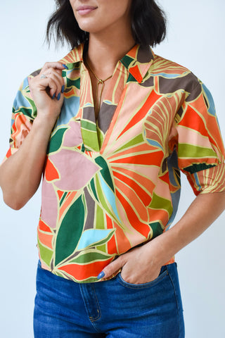 Karlie Floral Collared Top