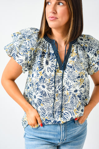 Slate Of Mind Floral Print Top