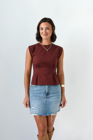 Wine Not Pleated Top