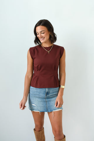 Wine Not Pleated Top