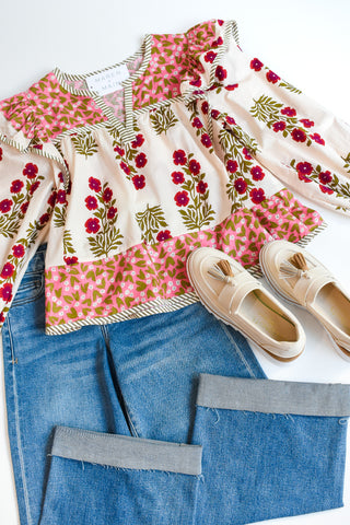 Floral Flutter Printed Top