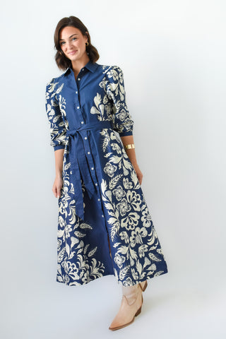 Magnolia Blooms Midi Dress