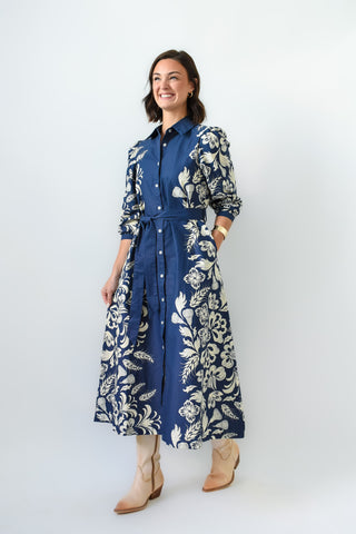 Magnolia Blooms Midi Dress