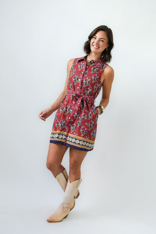 Berry Blooms Mini Dress