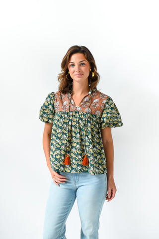 Floral Ties Forever Puff Sleeve Top