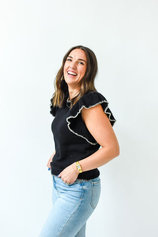 Keeps Getting Better Ruffle Sleeve Sweater