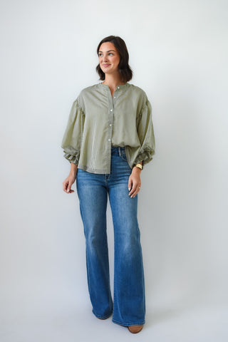 Stripe Me Away Button Up Blouse