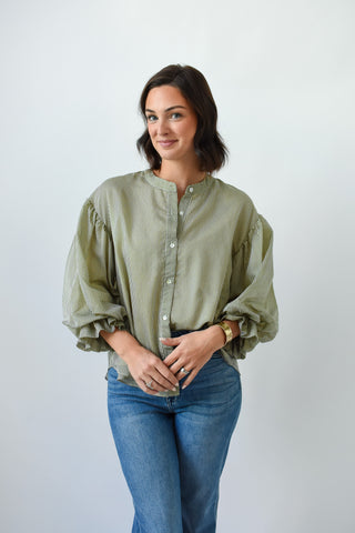 Stripe Me Away Button Up Blouse