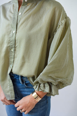 Stripe Me Away Button Up Blouse
