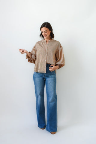 Stripe Me Away Button Up Blouse