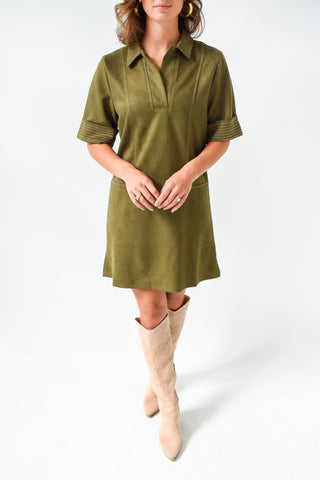 Suede Escape Collared Dress