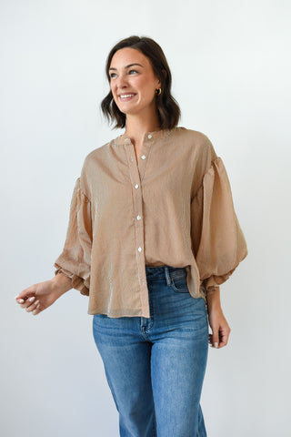 Stripe Me Away Button Up Blouse