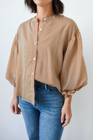Stripe Me Away Button Up Blouse