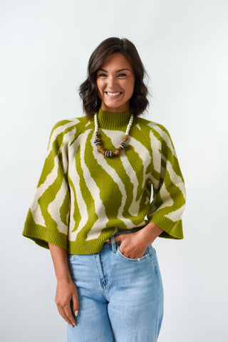 It's About Lime Printed Sweater