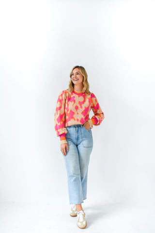 Hint Of Print Sweater