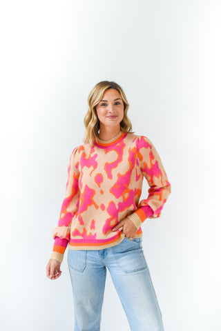 Hint Of Print Sweater